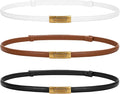 Thin Leather Waist Belts (3 Pack)