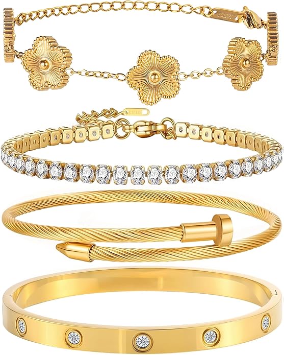 Gold Bracelet Stack (4 Pack)