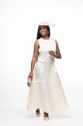 White Sleeveless Midi Dress