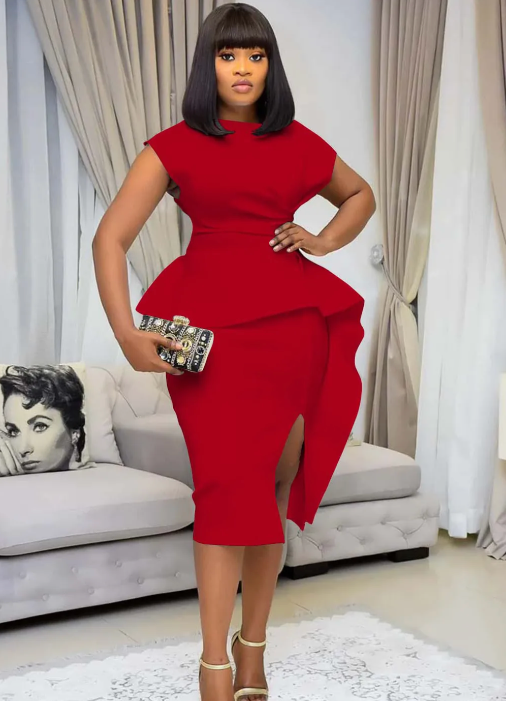 Burgundy Midi Dress