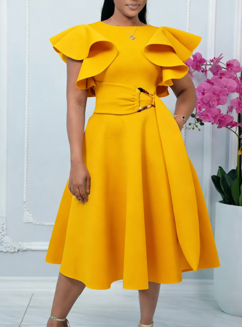 Yellow Midi Dress
