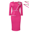 Pink Peplum Midi Dress