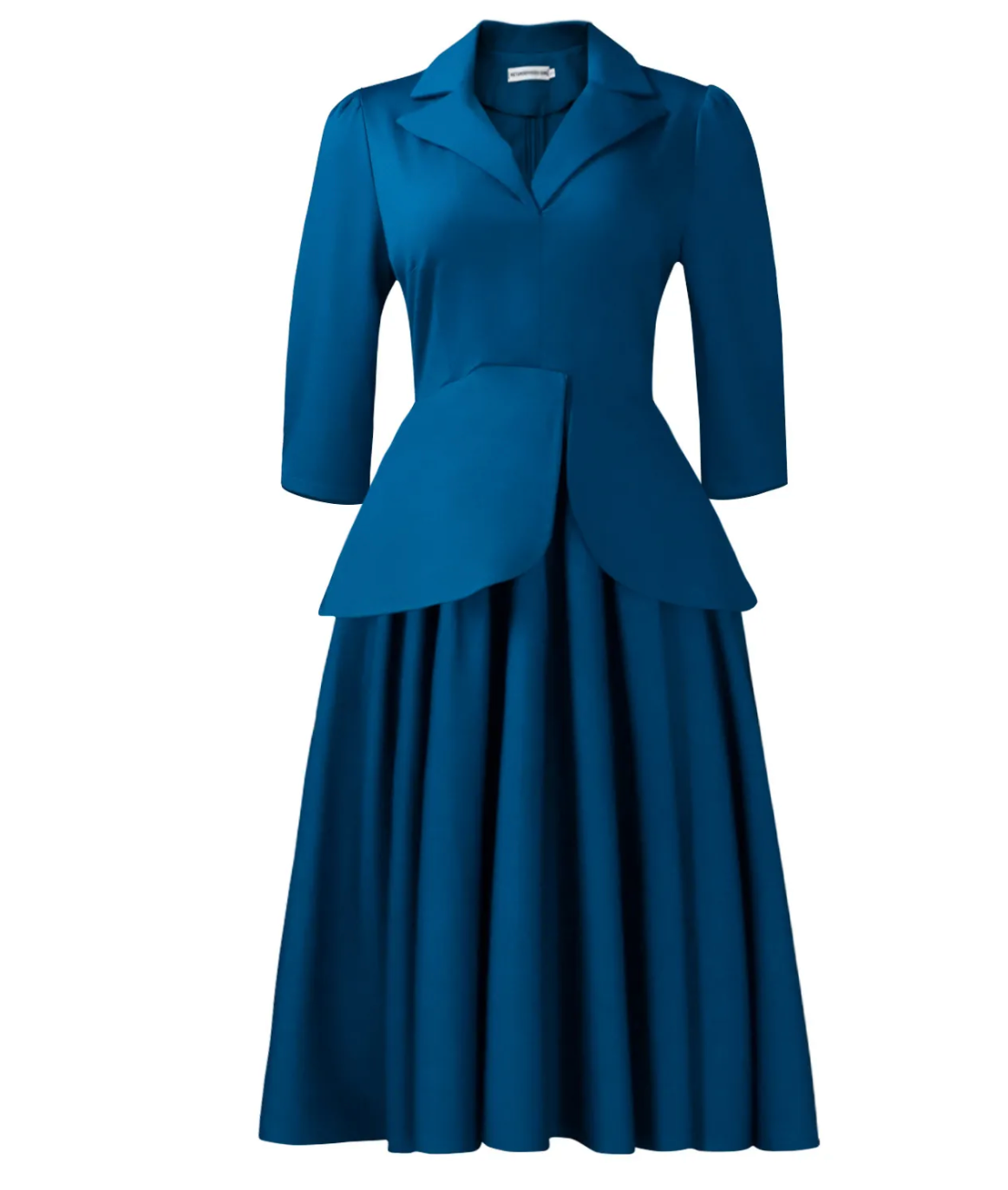 Teal Blue Pleated Midi Dress