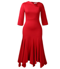 Red Ruffle Midi Dress