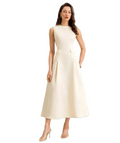 White Sleeveless Midi Dress